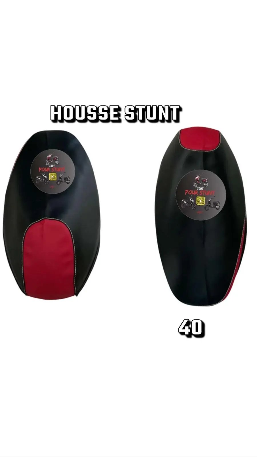HOUSSE DE SELLE NOIR ET ROUGE STUNT-SLIDER MBK YAMAHA