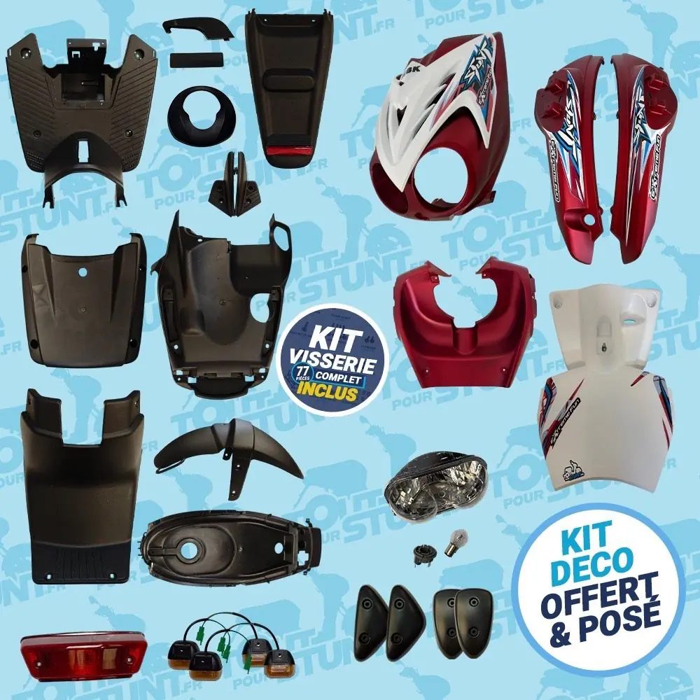 KIT CARÉNAGE COMPLET ROUGE EXTREME FUN STUNT MBK YAMAHA