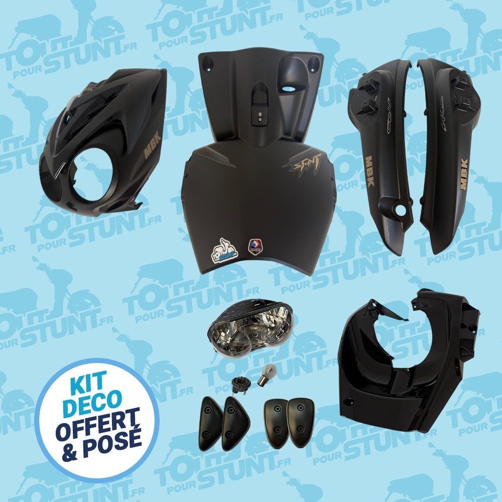 KIT CARÉNAGE SIMPLE NOIR MAT NAKED NKD DORÉ STUNT MBK YAMAHA