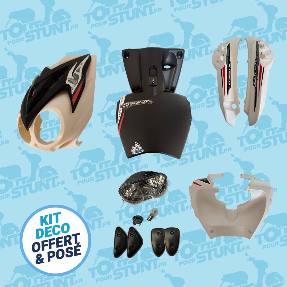 KIT CARÉNAGE SIMPLE BLANC ET ROUGE SLIDER STUNT MBK YAMAHA