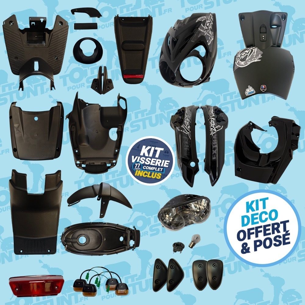 KIT CARÉNAGE COMPLET NOIR EXTRA FUN STUNT MBK YAMAHA