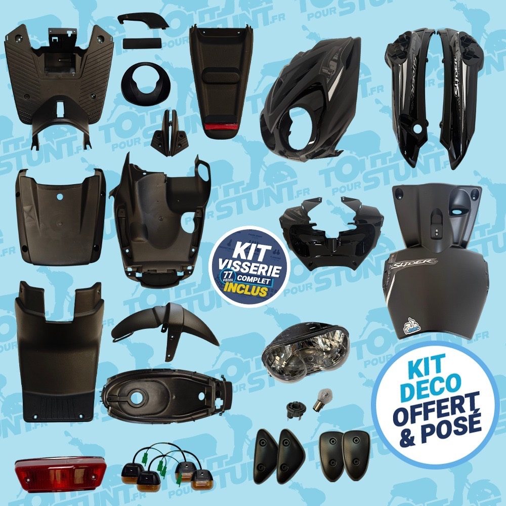 KIT CARÉNAGE COMPLET NOIR SLIDER STUNT MBK YAMAHA