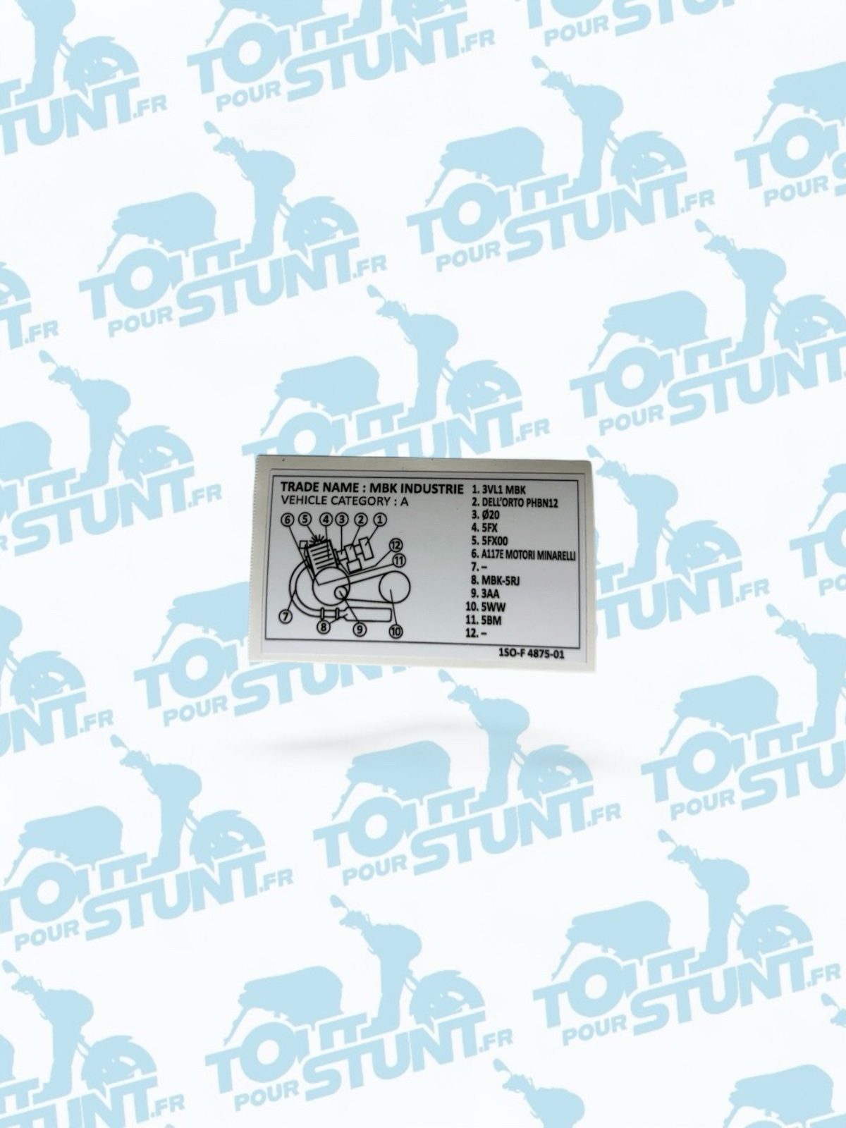 AUTOCOLLANT COFFRE STUNT SLIDER BOOSTER BW’S SPIRIT NITRO AEROX OVETTO NEOS MBK YAMAHA