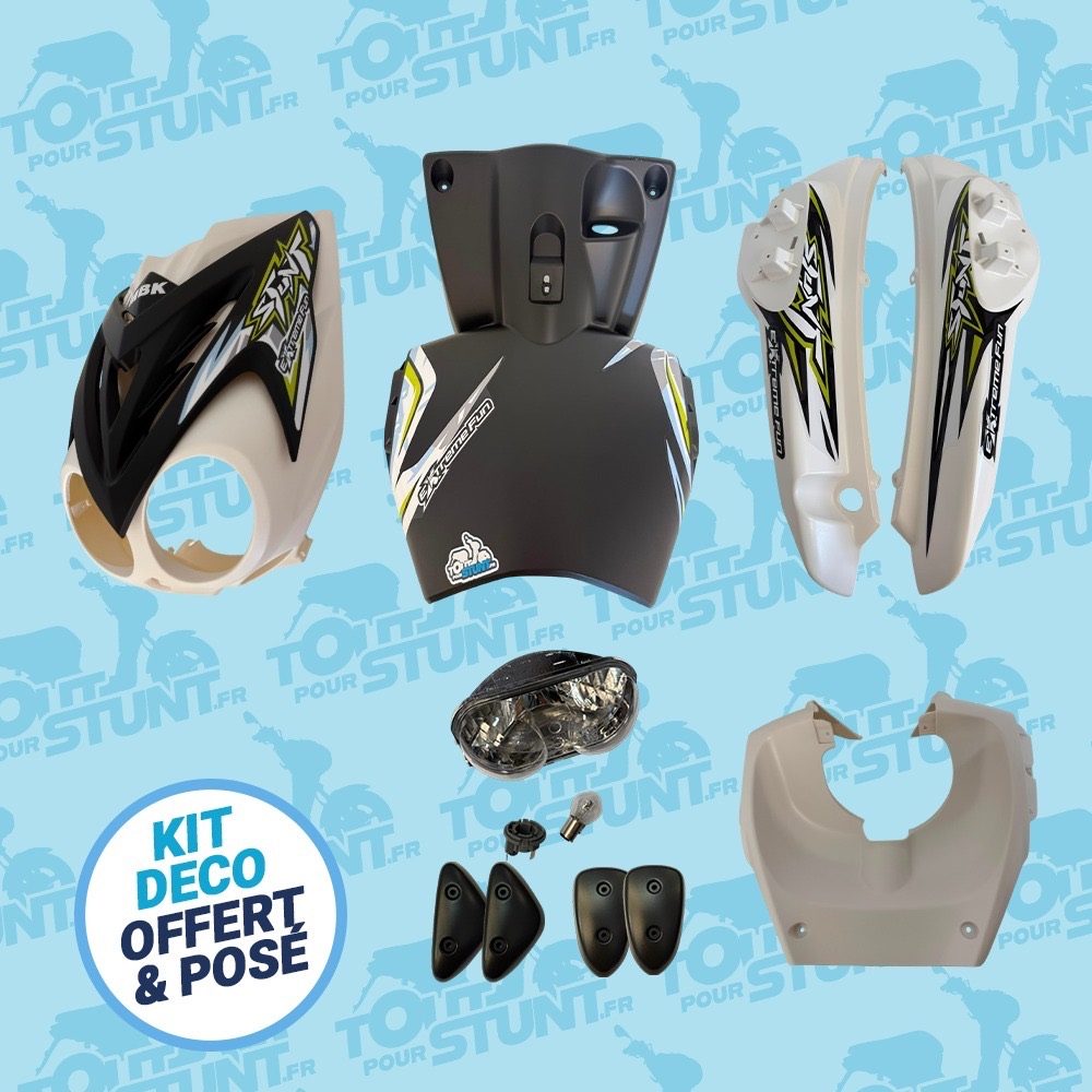 KIT CARÉNAGE SIMPLE BLANC ET VERT EXTRÊME FUN STUNT