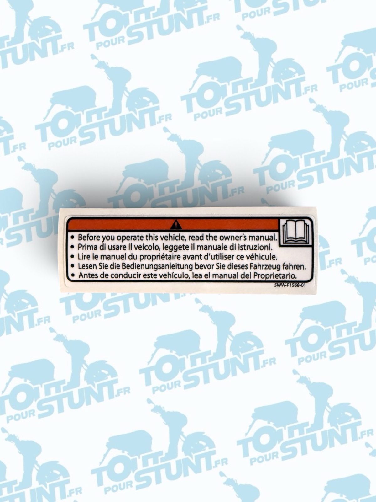 AUTOCOLLANT AVERTISSEMENT ATTENTION STUNT SLIDER BOOSTER BW’S SPIRIT NITRO AEROX OVETTO NEOS MBK YAMAHA
