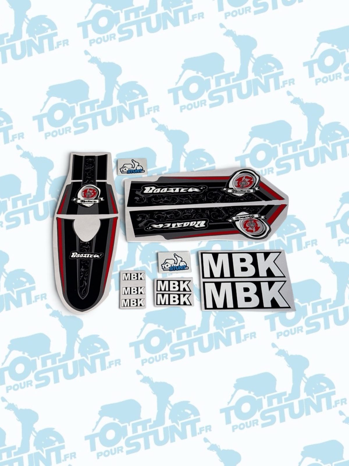 KIT DÉCO NOIR ET ROUGE BOOSTER BW’S SPIRIT MBK YAMAHA