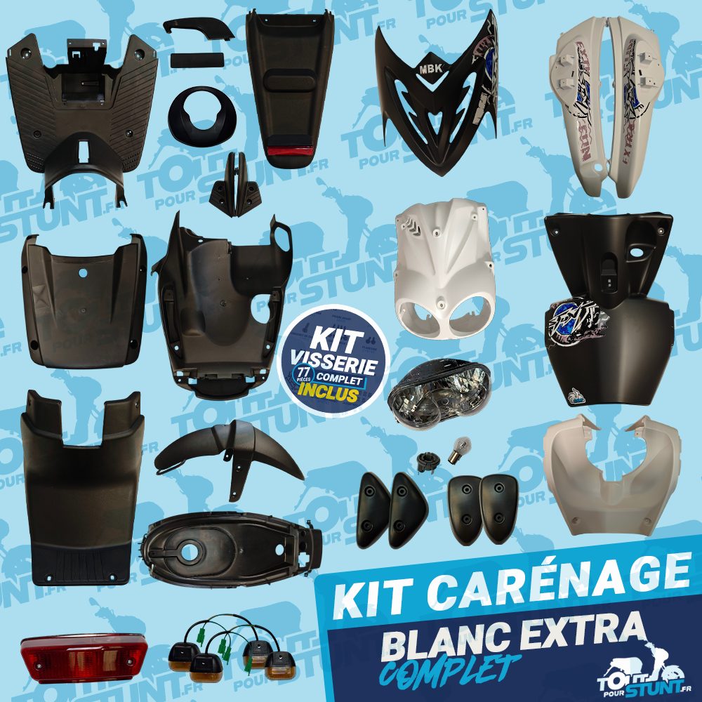  KIT CARÉNAGE COMPLET BLANC EXTRA STUNT MBK YAMAHA